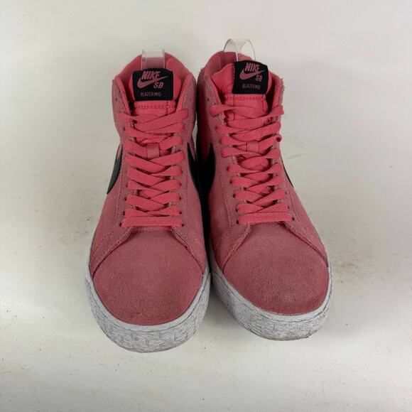 Nike SB Zoom Blazer Mid Sneakers Mens 7 Pink Suede Lace Up Mid Top Running Shoes - Picture 4 of 10